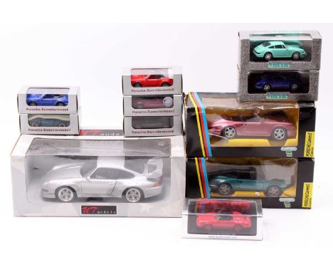 One tray containing a quantity of mixed Porsche related diecast vehicles, mixed scales to include Spark Models, UT Models and