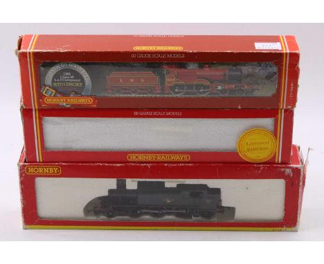Three Hornby Locos: R298 GWR 4-4-0 ‘County of Hereford’ GW lined green (E) (BP); R376 4-4-0 LMS No.1000 ‘Compound’ crimson la