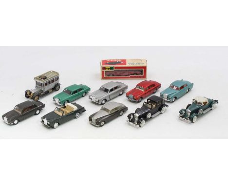 Collection of loose and boxed vintage diecast to include Mebe Toys Rolls Royce Silver Shadow A-26, Solido Rolls Royce Silver 