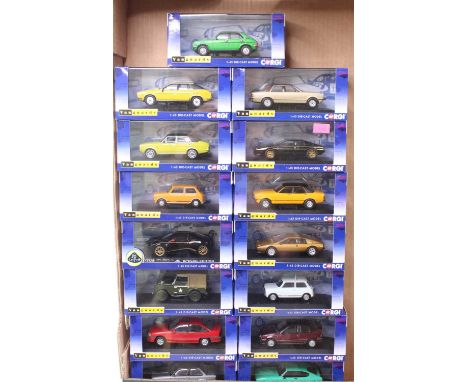 15 window boxed Vanguards 1/43 scale diecast miniatures to include a Mini 1275GT Glacier White "The 4,000,000th Mini", Lotus 