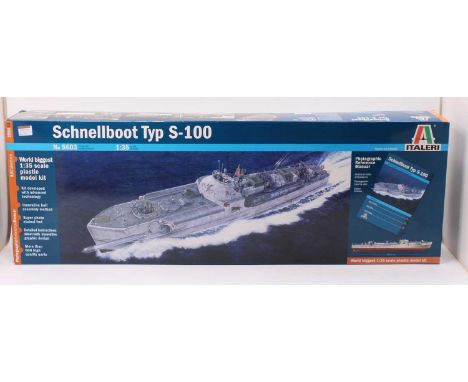 Italeri No.5603, 1/35th scale plastic kit for a Schnellboot Typ S-100 Boat, housed in the original box