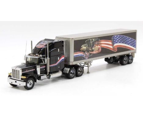 Franklin Mint Precision Models 1/24 scale model of a Peterbilt Tractor Unit together with a refrigerated box trailer, sun fad