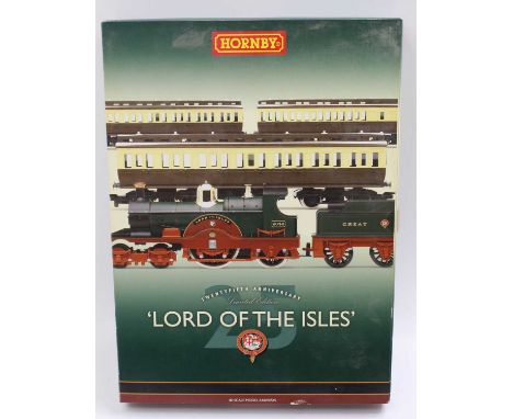 R2560 Hornby ‘Lord of the Isles’ loco, tender &amp; three clerestory coaches brown &amp; cream. Limited edition no.823 of 250