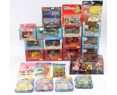 A collection of mixed TV and Film related diecasts, with examples including a Corgi Toys Gerry Anderson Thunderbirds 1 &amp; 