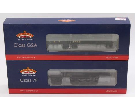 Two Bachmann Branch-Line locos &amp; tenders unlined black: 31-010, 2-6-0 class 7F BR no.53806 and 31-476 class G2, 0-8-0 LMS