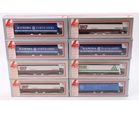 Eight Lima bogie goods wagons: Fisons; Neill&amp; Brown Group; 3 x Kemira Fertilisers; 3 x UKF Fertilisers. (M) (BE)