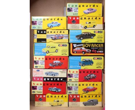 15 boxed Vanguards 1/43 scale diecast miniatures to include Mercedes Benz 300SL, Azure Blue and Pearl Grey Hillman Minx IIIA 