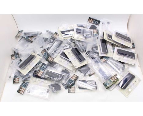 One box containing a large quantity of various De Agostini 1/8 scale Shelby Mustang Build-Your-Own spare parts and accessorie
