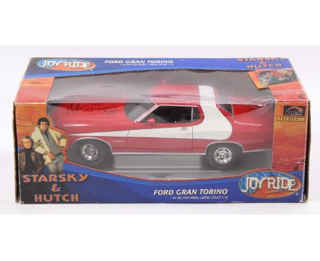 Joy Ride ERTL 1/18th scale Ford Gran Torino "Starsky &amp; Hutch" as signed by Antonio Fargas aka Huggy Bear from the show, t