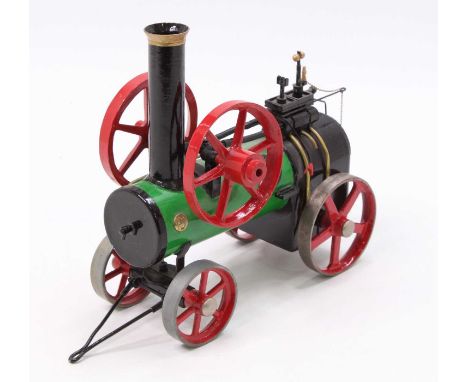 A scratch built and later adapted Mamod model of a portable live steam traction engine, similar to a Garratt style locomotive