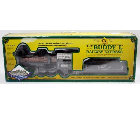 G Scale Buddy ‘L’ Railway Express Santa Fe 2-6-2 loco &amp; 8 wheel tender, black with copper boiler, fitted with Decoder ZRC