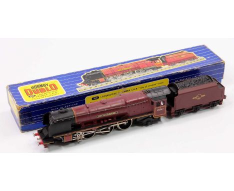 3226 Hornby-Dublo 3-rail 4-6-2 loco &amp; tender ‘City of Liverpool’ BR maroon 46247, chips to running plate yellow lining an