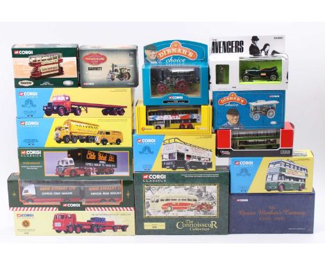 Corgi Classics, Vintage Glory of Steam, Dibnah's Choice, and other modern issue release Corgi models, with specific examples 