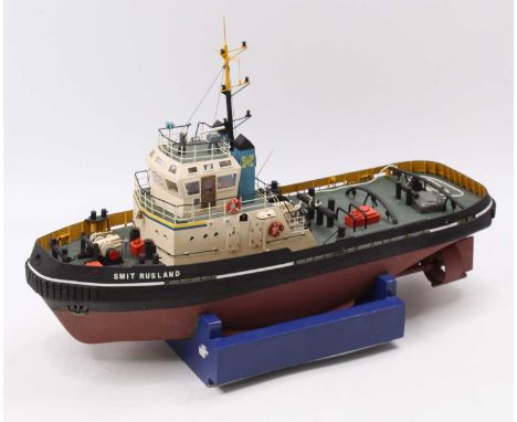 A very well-made kit build model of a UREKA XIII Radio Controlled Tug, titled Smit Rusland, still active today, model is buil