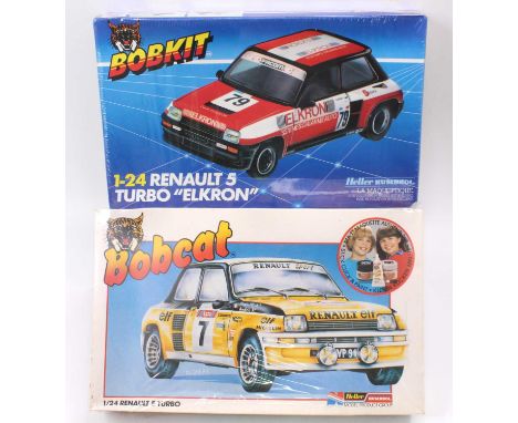 Heller/Humbrol 1.24 scale plastic kits, 3201 Renault R5 Turbo ‘Elf’ #7 1982 T De Corse Rally, 53215 Renault R5 Turbo ‘Elkron’