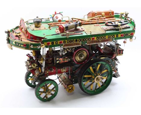 A scratch built un-powered model of an Allchin Royal Chester showman's engine, with JBE Box Yorks Livery, model is constructe