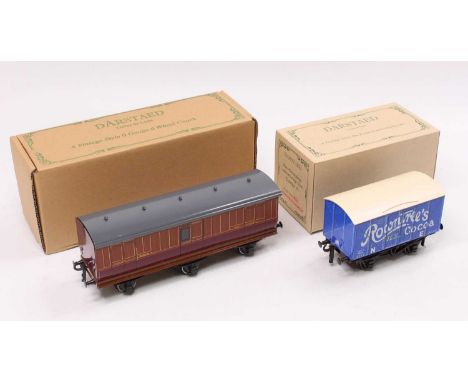 Two Darstead items: WA3 goods wagon ‘Rowntrees Cocoa’ blue (M) (BM); SECR six-wheel Full Brake (NM) (BNM)