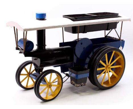 A scratch built by Peter Day of Bury St Edmunds planter in the form of a live steam showman's traction engine, hand painted i