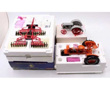 A collection of Franklin Mint mixed scale agricultural diecasts to include an Allis Chalmers WC tractor finished in orange, t