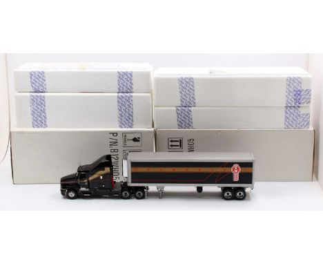 Franklin Mint Precision Models 1/32nd scale diecast model of a 1997 Kenworth T600 Aerocab and Box Trailer, both in their orig