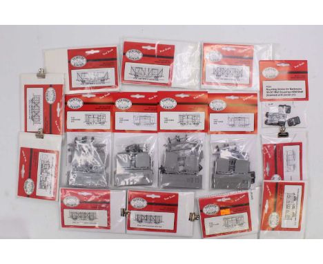 Parkside Dundas 00-gauge wagon kits. Two each horse box LNER &amp; GWR (M) with opened packets for eleven wagons containing i