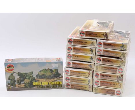 15 various Airfix 1/32 scale factory sealed model figure packs to include German Paratroopers, Gurkhas, Russian Infantry and 