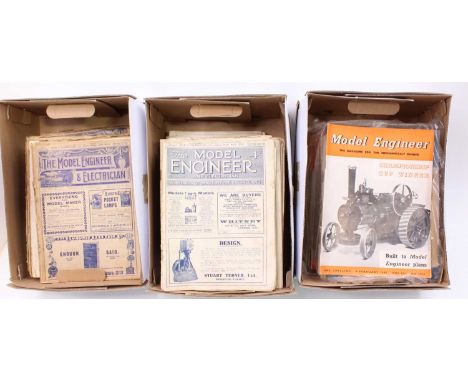 Three boxes containing a quantity of various vintage Model Engineer magazines 