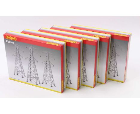 R530 Hornby Pylons five boxes each containing three pylons in kit form. (M) (BM)