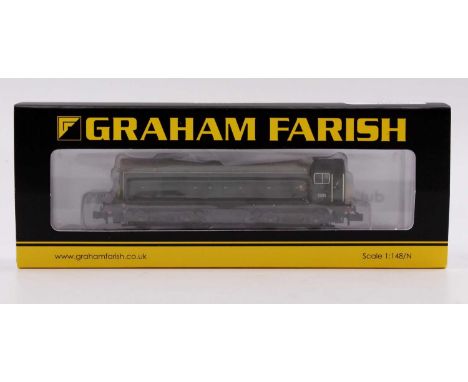 371-033 Graham Farish by Bachmann class 20 Bo-Bo diesel D8011, BR green, small yellow end panels, weathered, with disc codes,