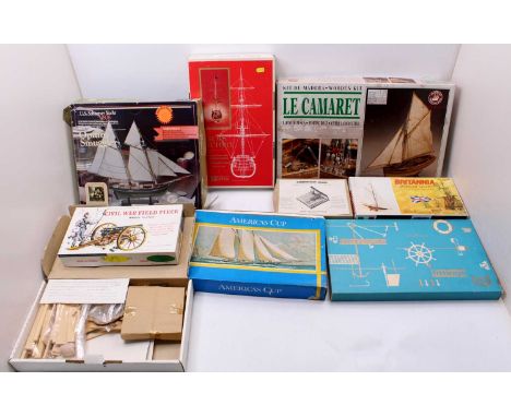 Collection of mixed media Ship and Naval interest kits, to include Constructo Le Camaret, Corel HMS Victory and others