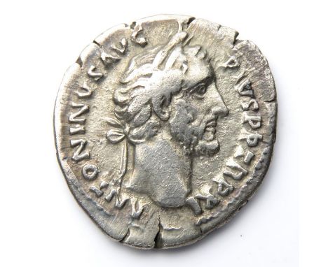 Antoninus Pius Denarius.  Rome, AD. 148 . Silver, 20mm, 3.08g. Laureate bust right, ANTONINVS AVG PIVS P P TR P XI. Reverse: 