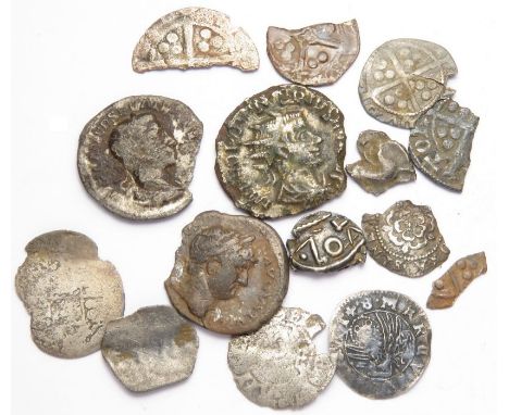 Silver Coin Group. Including, Celtic, Roman, Saxon, medieval and later pieces. 