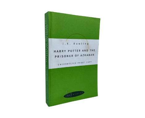 ROWLING, J. K. Harry Potter and the Prisoner of Azkaban, Uncorrected Proof Copy in green wrappers [one of 250], 8vo, pp. 316,