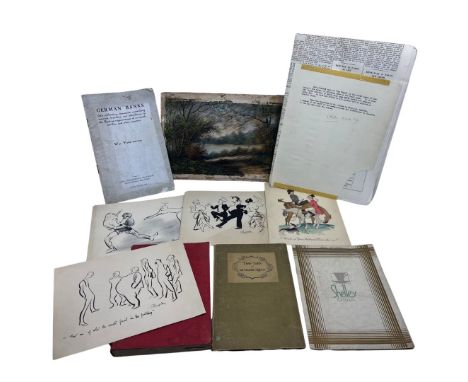 ***RE-OFFER BISHTON JUNE &pound;20-40***A miscellaneous collection to include three greetings cards bearing printed cartoons 