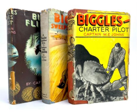 JOHNS, Captain W. E. Biggles - Charter Pilot, FIRST EDITION, 8vo, publisher's red cloth in worn but unclipped wrappers (price