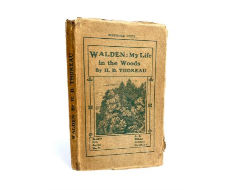 THOREAU, Henry David. Walden: My Life in the Woods, scarce abridged edition, 8vo, publisher's captioned wrappers, errata slip