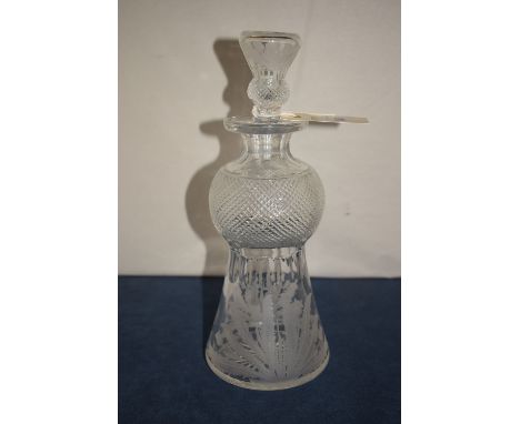 A 20th Century thistle pattern decanter, etched thistle design to stopper and body.