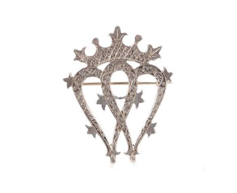 HAMISH DAWSON BOWMAN - CELTIC ART INDUSTRIES, SCOTTISH SILVER LUCKENBOOTH BROOCH, of typical form, marked 'DB, C.A.I' and 'SC