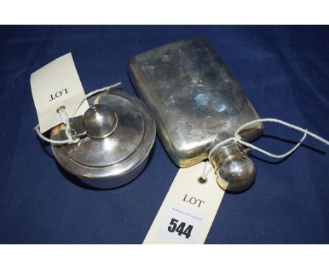 Silver plated items, to include: a bowl; chamber candlestick; a pair of sugar tongs; table salt; part of a wine funnel; and s