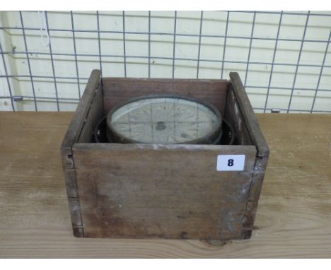 NAUTICAL SHIPS COMPASS IN GIMBLE DIAL 16CM DIA C.1900