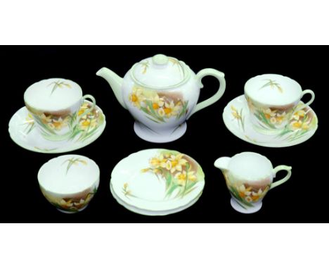 A SHELLEY DAFFODIL TEA SERVICE, PATTERN 13670