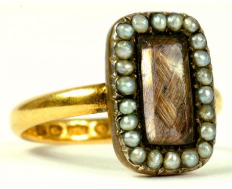 A 22CT GOLD WEDDING RING ADAPTED AS A MOURNING RING, 4G GROSS