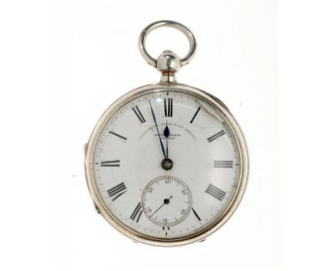 AN ENGLISH SILVER LEVER WATCH BY JOHN FOREST LONDON CHRONOMETER MAKER TO THE ADMIRALTY casemaker Barnett Stein, Chester 1902,