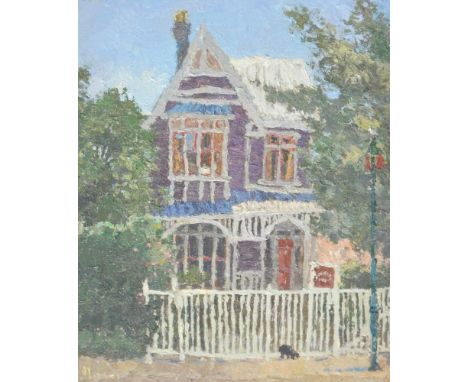 Malcolm Mason (20thC). Worcester House - Christchurch, oil on canvas (laid on board), signed and titled verso, 25cm x 20cm. L