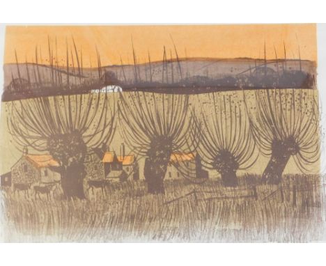 Robert Taverner. Four Willows and Dams, artist signed limited edition colour lithograph, 30/75, 44cm x 63cm.