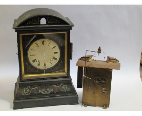 An early to mid 19th Century ebonised cuckoo table/bracket clock for restoration (back board, dial poor), the movement with f