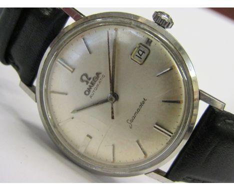 OMEGA: a gent's Seamaster Automatic stainless steel ased wristwatch, circa 1960's, silvered dial with centre seconds and date