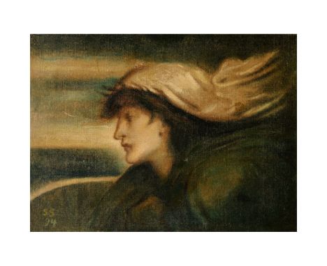 SIMEON SOLOMON (BRITISH 1840-1905) HERO AT ABYDOSsigned with initials and dated SS / 94 lower leftoil on canvas39.5 x 51cm; 1