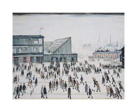 ⊕ LAURENCE STEPHEN LOWRY (BRITISH 1887-1976) GOING TO THE MATCHsigned in pencil L.S.Lowry lower right margin; with the Fine A