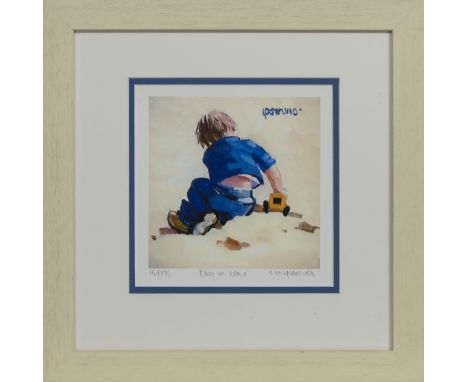 * LIN PATTULLO (SCOTTISH b. 1949), BOY IN BLUE limited edition giclee print on paper, signed, titled and numbered 16/195 imag